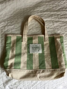 Summer Fridays mini green tote bag